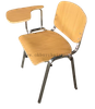 chrome leg plywood conference chair with writing pad