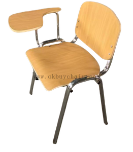 chrome leg plywood conference chair with writing pad