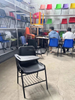 Stackable Student Training Chair with Writing Tablet Desk PP Plastic Classroom Lecture School Chair with Metal Frame