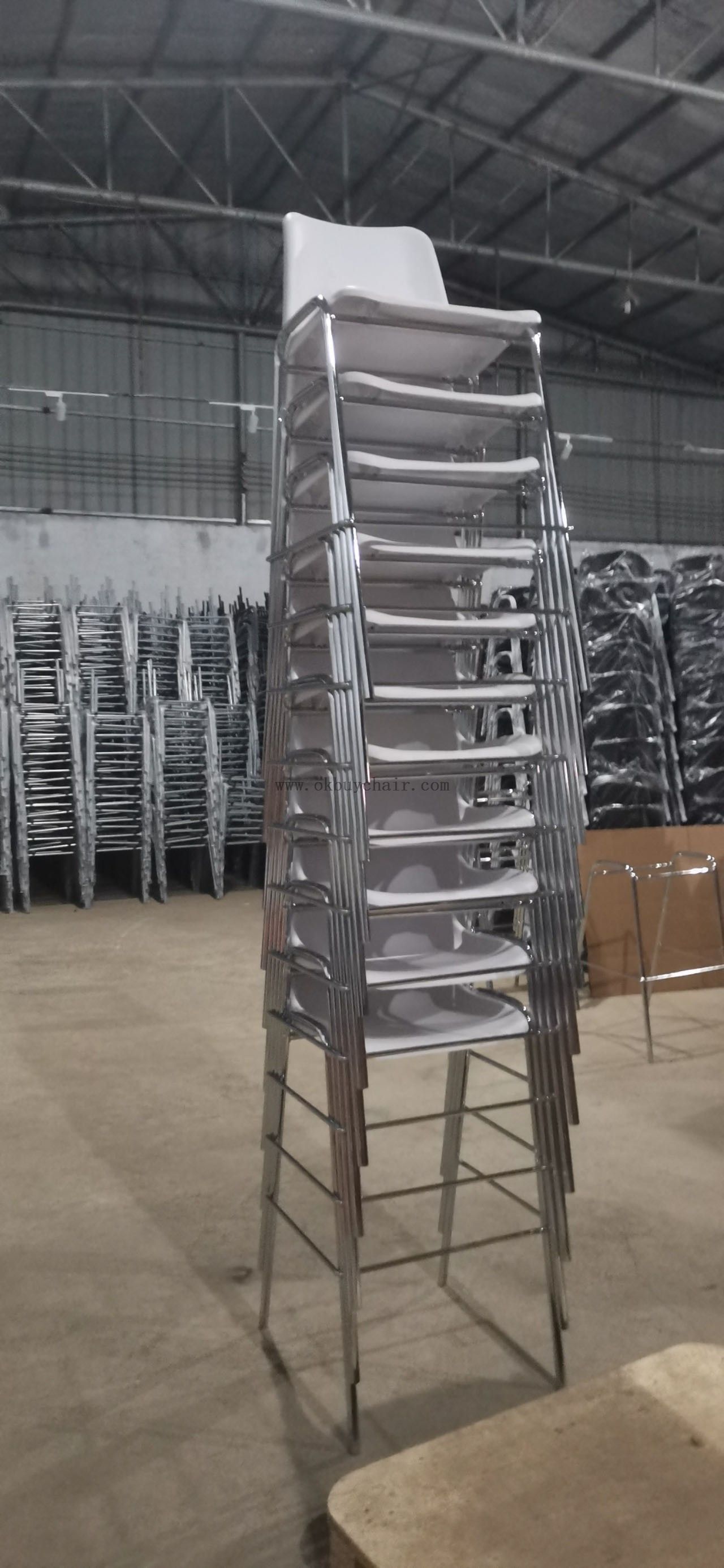 OK-505BC Chrome Leg Plastic Bar Chair for Training Cafeteria