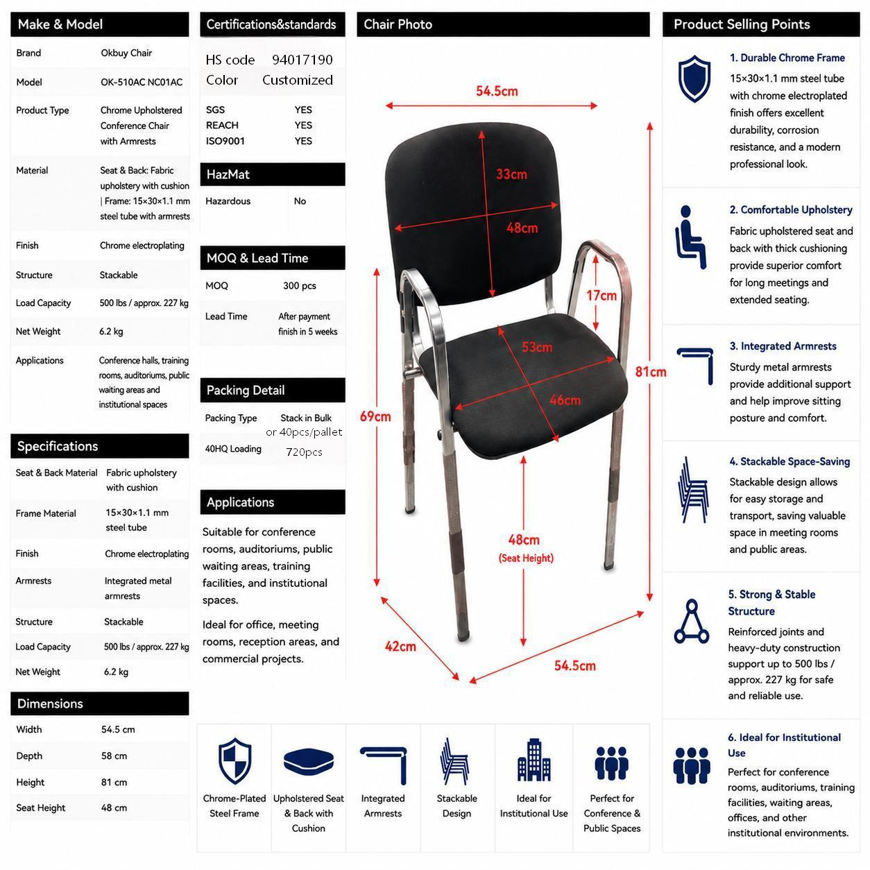 chrome upholstered conference chair with arms.png