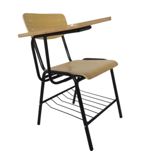OK-2061TBS Stackable Plywood Training Chair with Writing Tablet and Book Rack