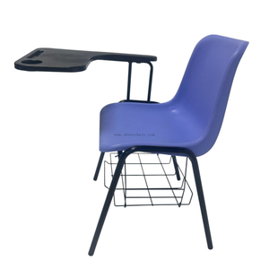OK-505DGS PP School Training Chair Stackable Linking PP Training Chair with Writing Tablet Cup Holder and Book Basket for Classroom