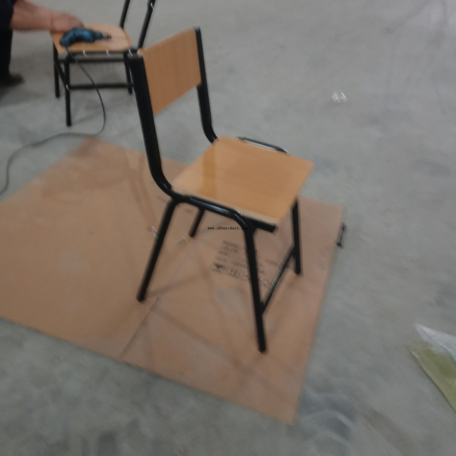 2066 KD Wood Board Training Chair with Durable Metal Frame, Space-Saving Stackable Seating for Multi-purpose Hall and Rental