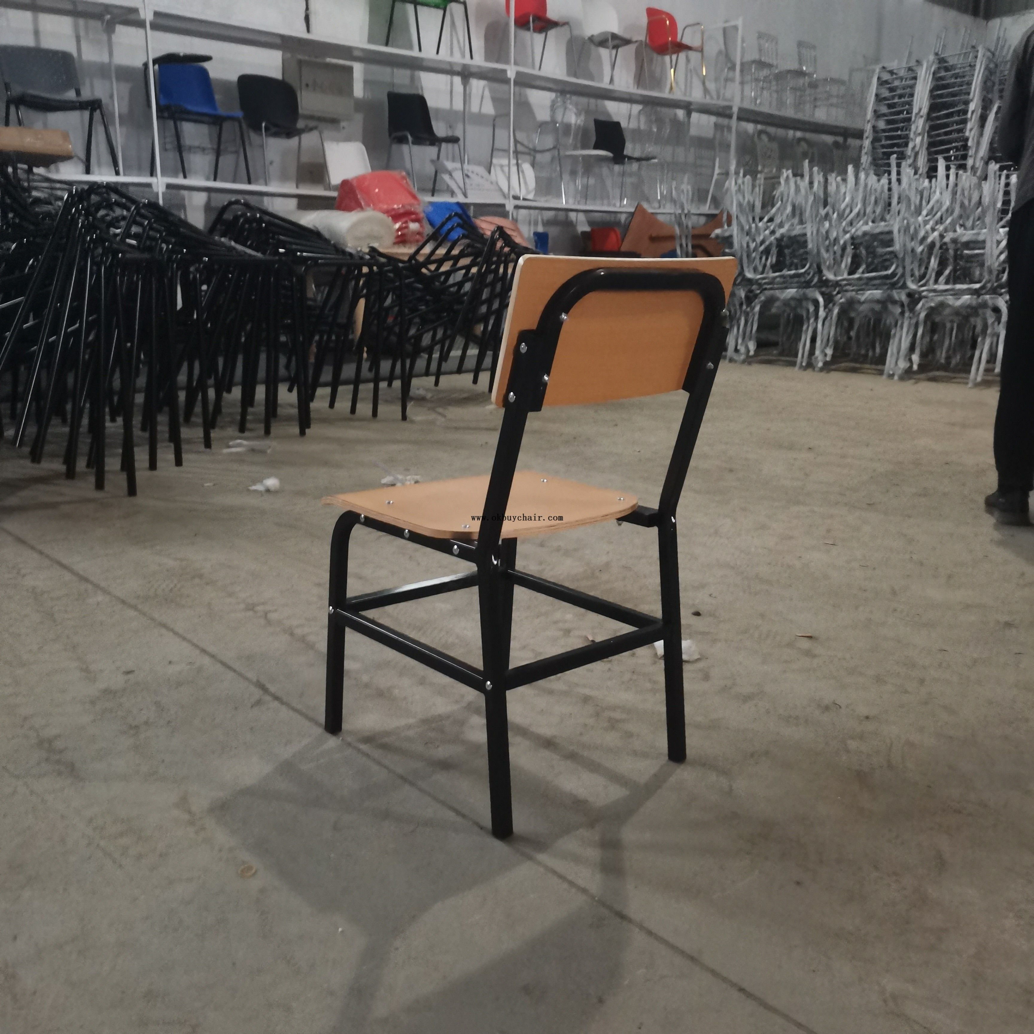 2064 Space-Saving KD Wooden Board Training Chair with 600lbs Capacity for Educational Institutions and Seminar Rooms