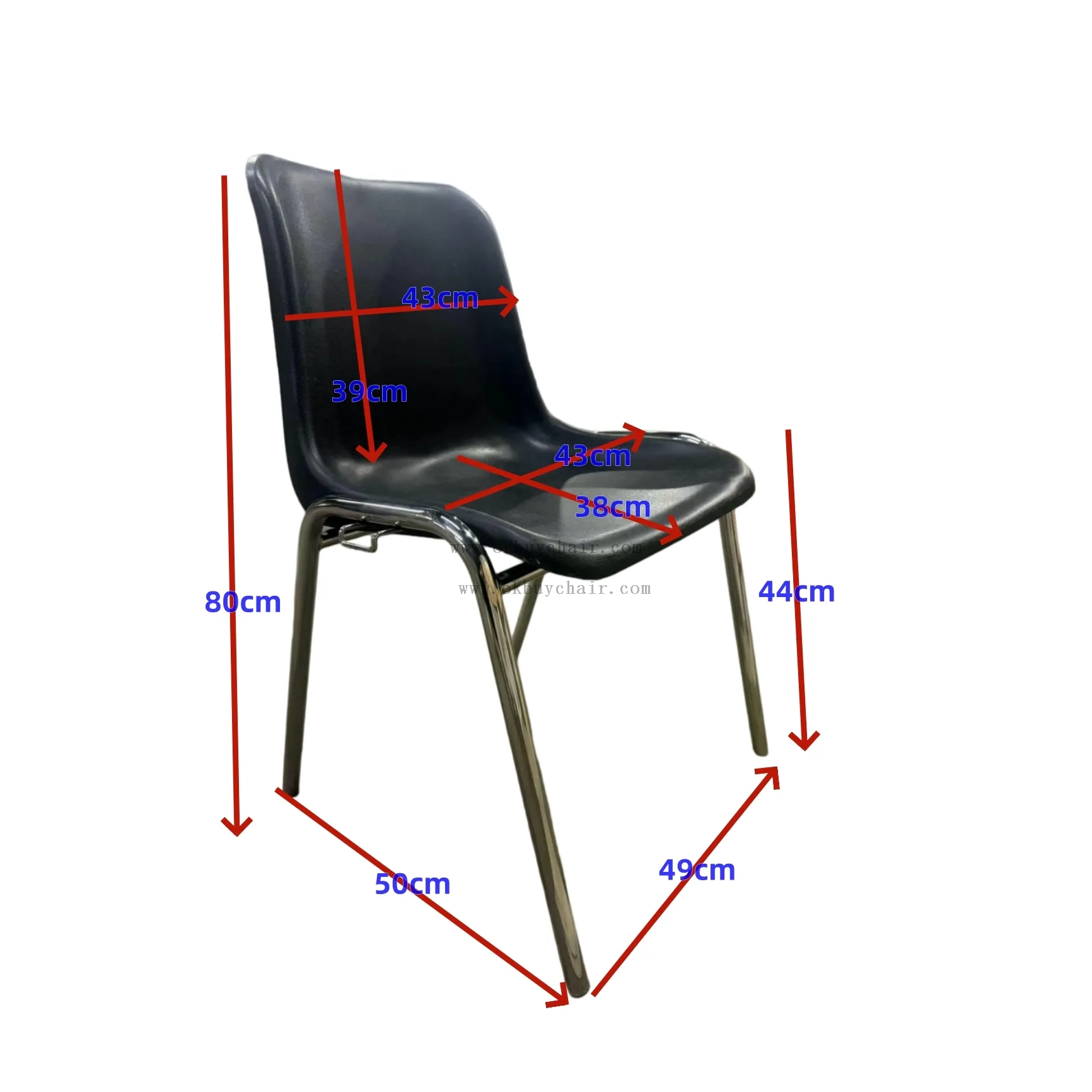 OK505GC Stackable Interlocking Plastic Conference Chair with Integrated Hooks