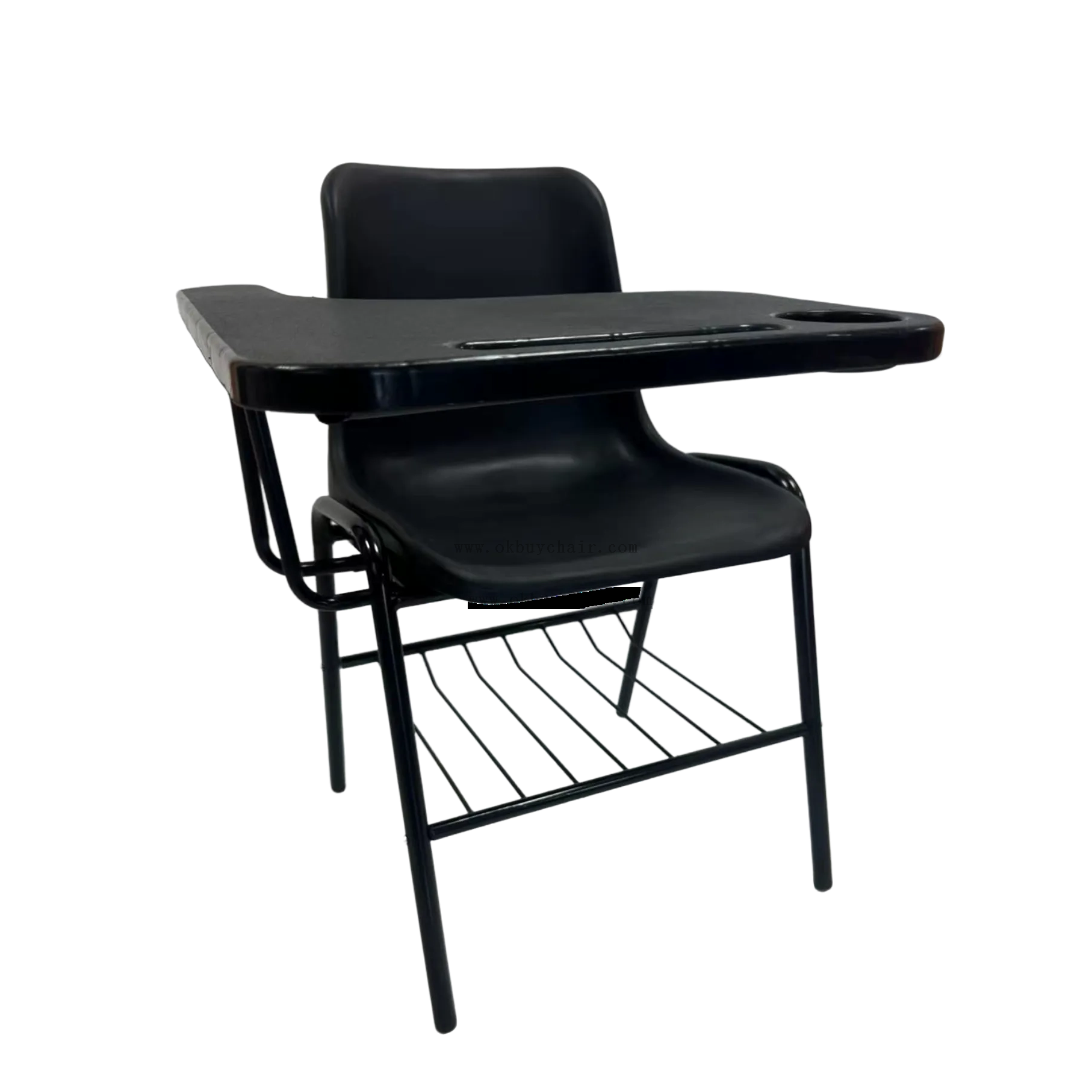 Training Chair with Large Plastic Writing Tablet and Screw-Fixed Book Basket