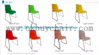 Durable PP Plastic Sled Base Chair with Polished Chrome Metal Frame Heavy Duty Stackable Side Meeting Chair for Office Furniture