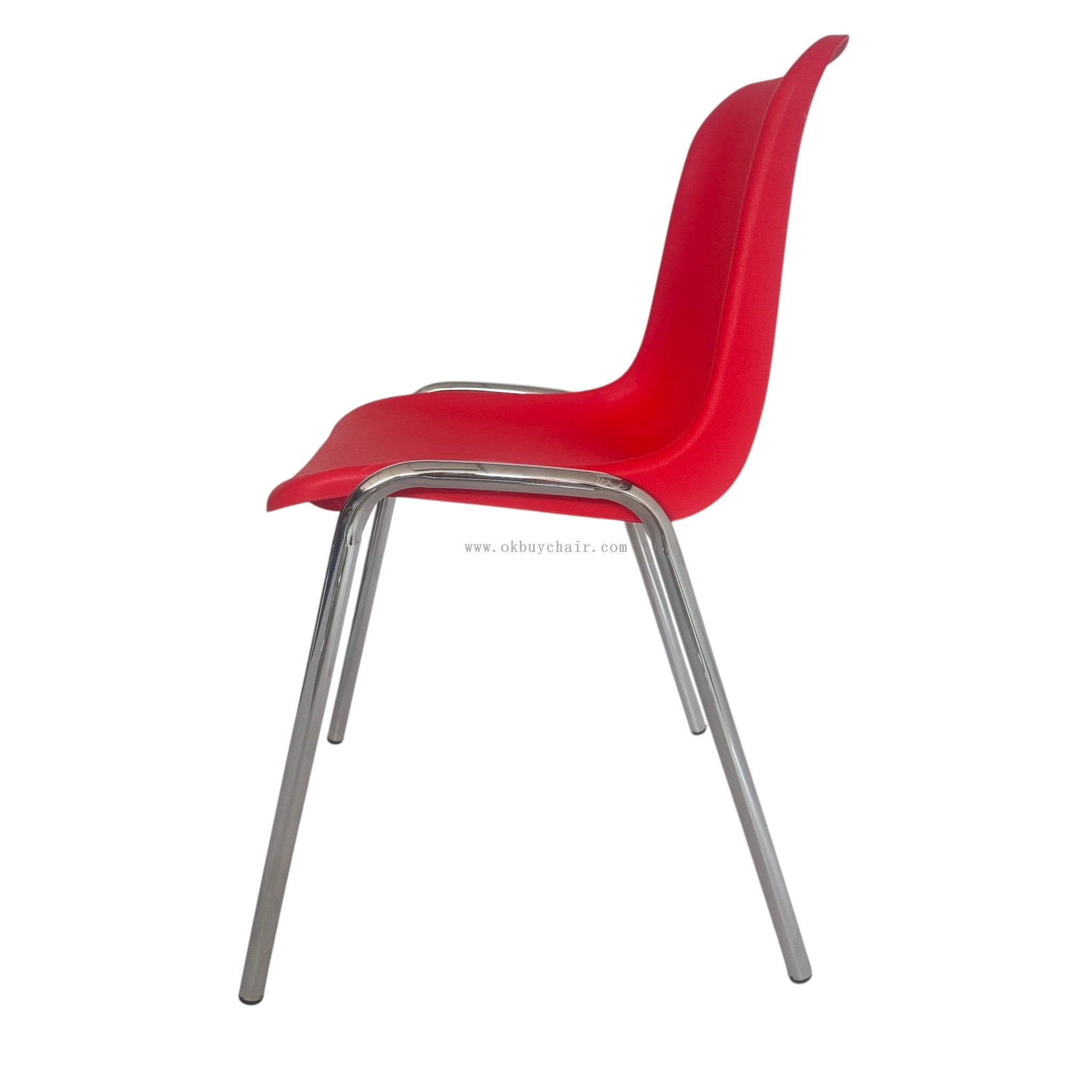 Stackable Linking PP Plastic Conference Chair with Chrome Steel Frame for School Training and Event Seating