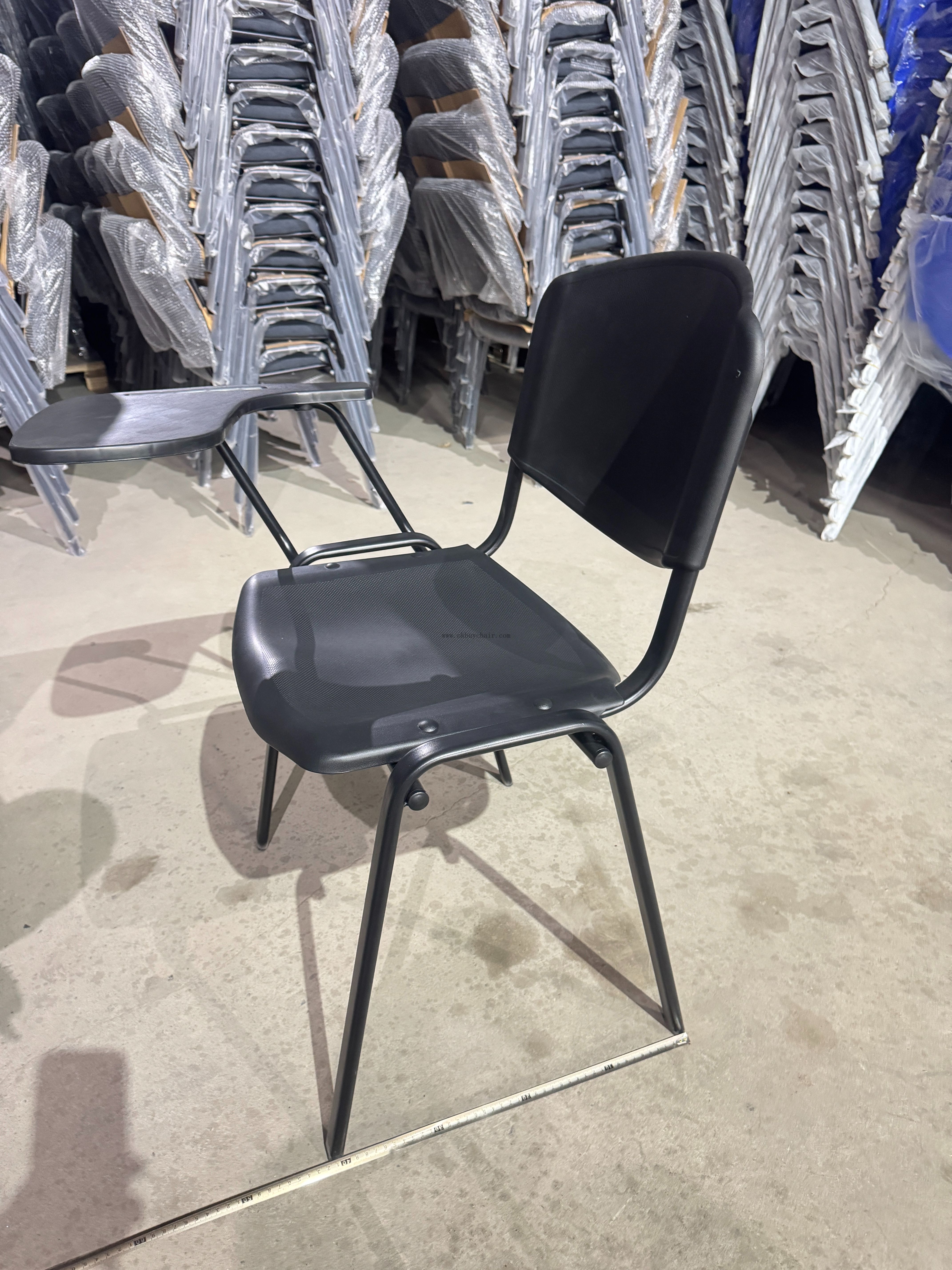 OK-510X Powder Coated Leg Plastic Conference Chair with Writing Tablet for Conference Halls