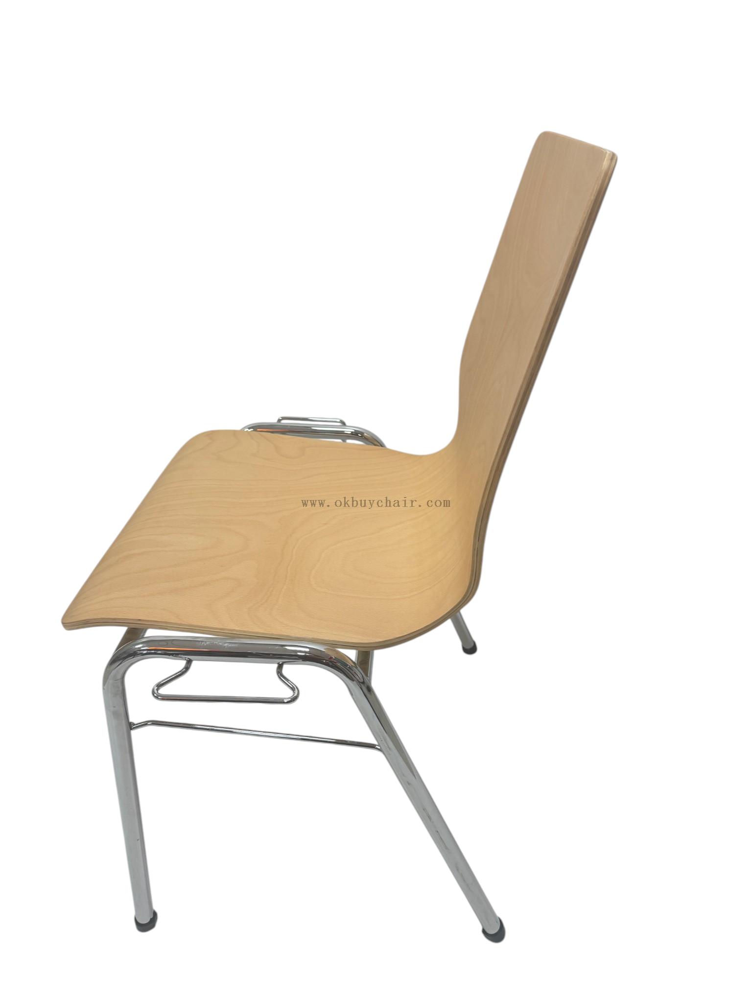 OK-2062 Stackable Plywood Conference Chair with Chrome Frame and Linking Hooks