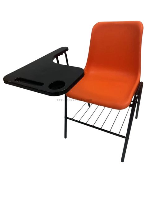 OK-505DNS Stackable Linking PP Student Chair with Large Writing Tablet and Bottom Book Rack for Classroom Training