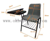 Heavy-Duty Student Chair with Wide Writing Desk & Storage Rack – PP Plastic Seat, Steel Frame, Stackable for Classroom & School Use