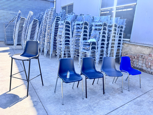 OK-505B Black Leg Plastic Bar Chair for Training Cafeteria