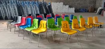 Stackable Modern Plastic Dining Chair with Chrome Steel Legs Restaurant Cafe Event Chair 
