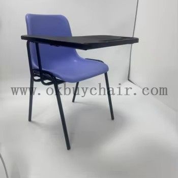 Modern Wholesale PP Plastic Training Chair with Writing Tablet Arm Metal Frame Student Classroom Lecture Desk Chair for School
