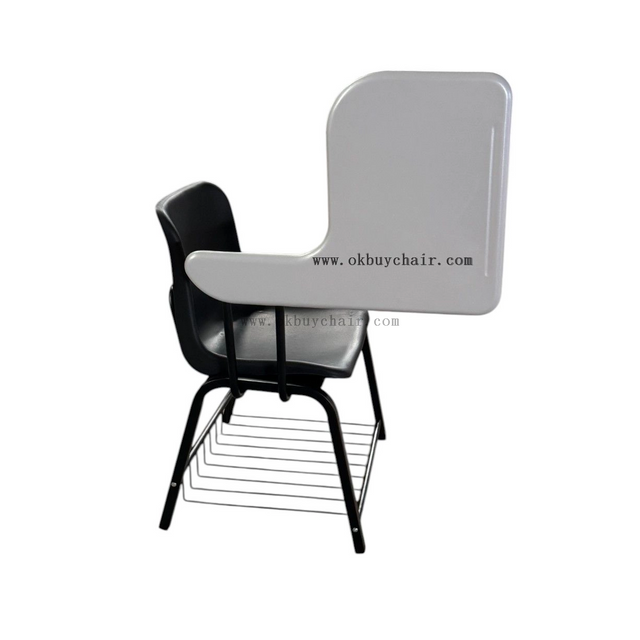 OK-505WDNS Stackable Training Chair with Large Writing Tablet and Book Rack for Classroom Lecture Hall and Examination Room