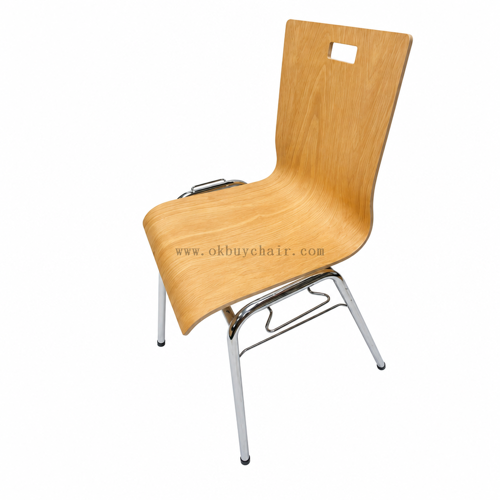 OK-2065 Stackable Plywood Conference Chair with Metal Frame