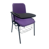 OK-505XGS Modern Ergonomic School Chair with Writing Tablet and Storage Basket Metal Frame PP Plastic Student Classroom Lecture Training Chair