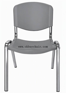 OK-510C Chrome Legs Cushion Seat Stackable Plastic Chair 