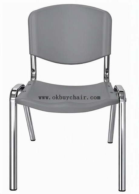 OK-510C Chrome Legs Cushion Seat Stackable Plastic Chair 