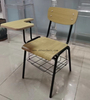 Heavy Duty Educational Chair with Plywood Desk Board and Hanging Rack for Church Auditoriums