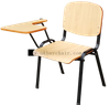 black leg plywood conference chair with writing pad