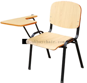 black leg plywood conference chair with writing pad