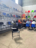 Stackable Student Training Chair with Writing Tablet Desk PP Plastic Classroom Lecture School Chair with Metal Frame