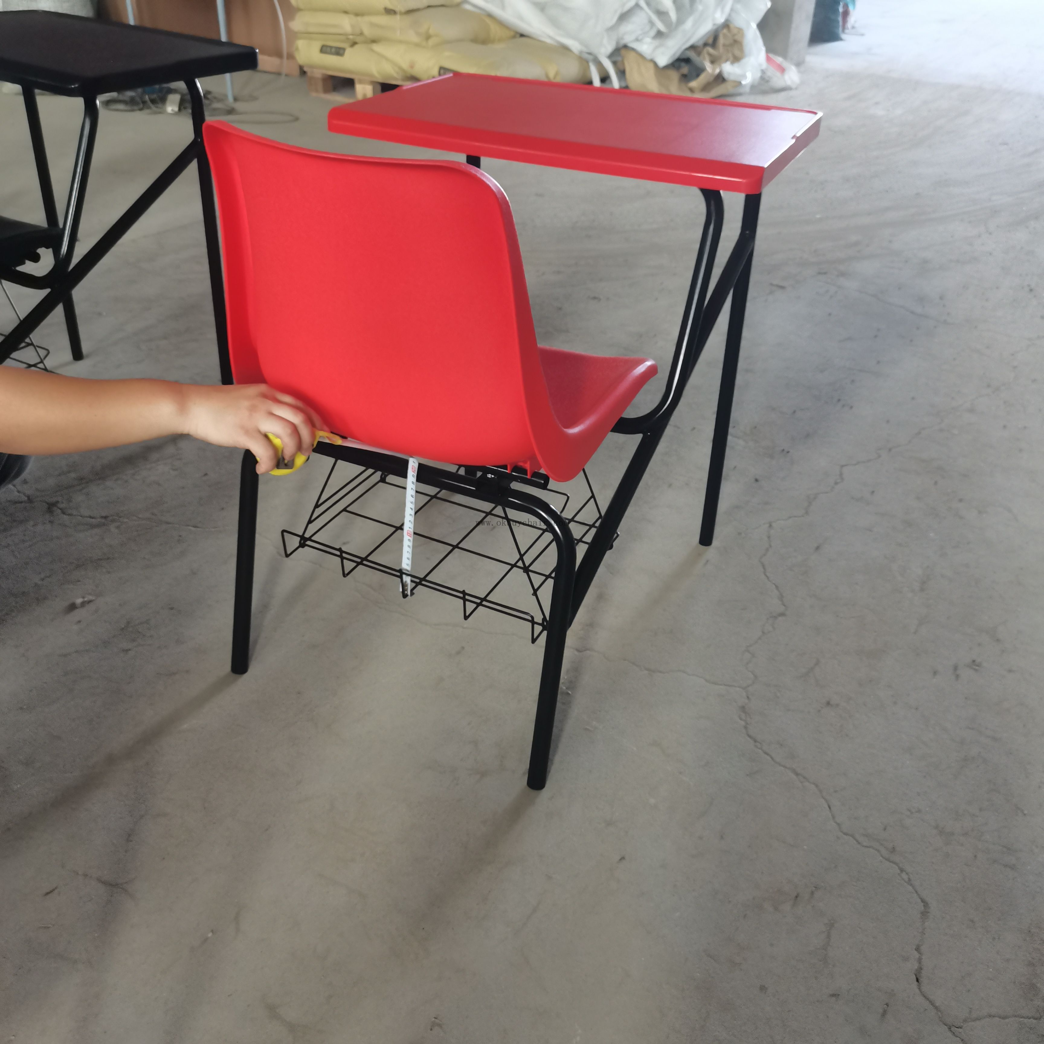 OK-505LTG Classroom Chair Desk Combo with Hanging Bookrack for Schools