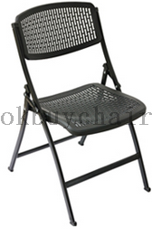 Reinforced Black PP Folding Chair with Steel Frame for Conference Training School and Event Seating