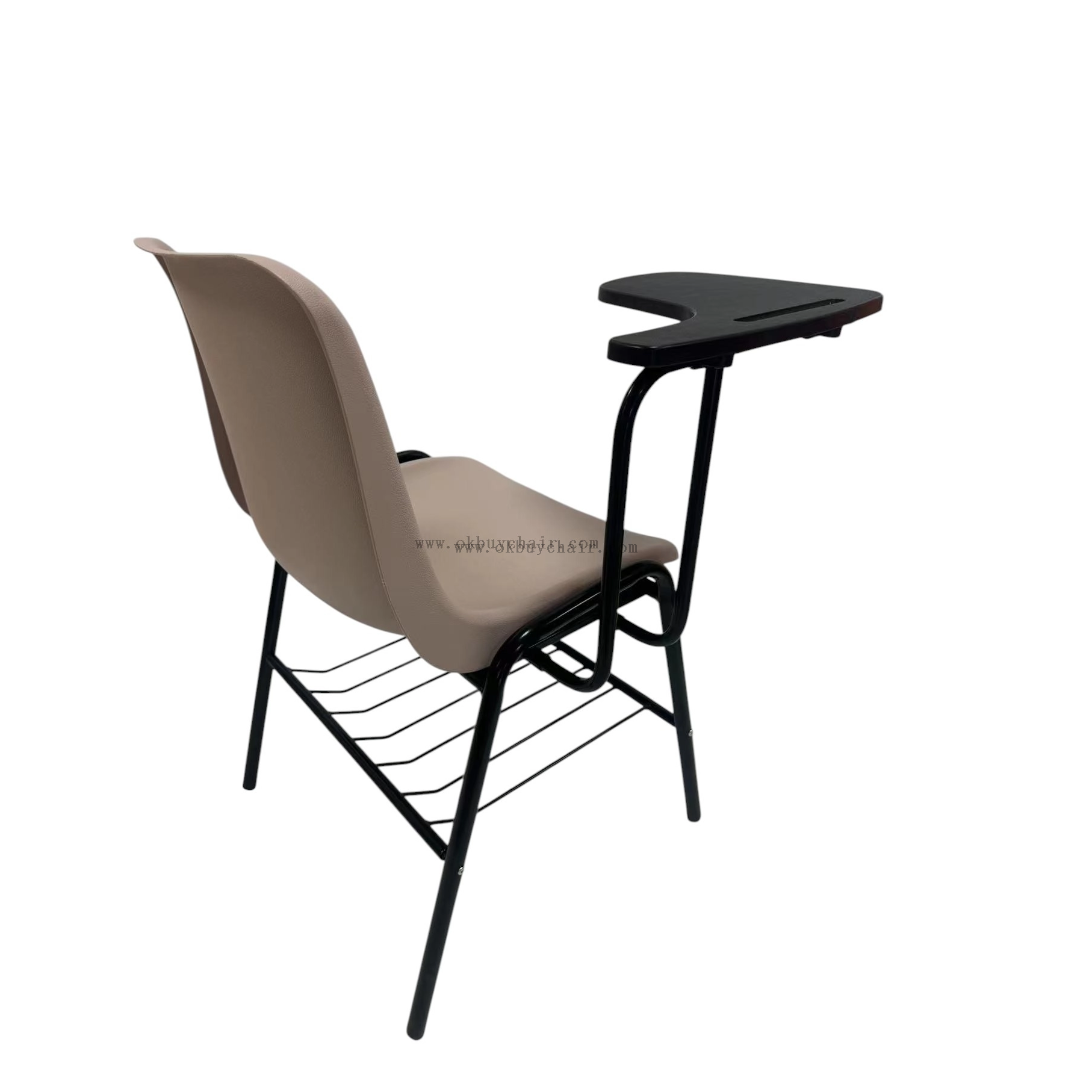 OK-505XNS Stackable Student Training Chair with Writing Tablet Desk PP Plastic Classroom Lecture School Chair with Metal Frame