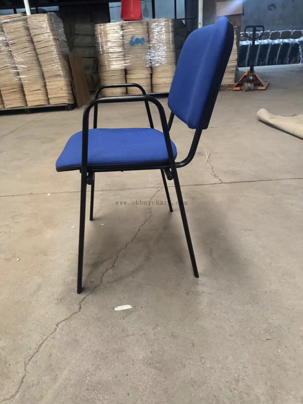 Stackable Fabric Conference Chair with Arms for Training Rooms Auditoriums and Public Spaces