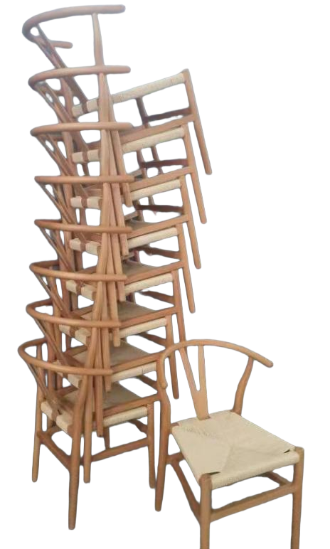 Solid Beech Wood Y Chair with Woven Paper Rope Seat for Conference Public Space and Event Seating