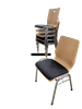 OK-2062S Stackable Plywood Conference Chair with Upholstered Seat and Chrome Frame