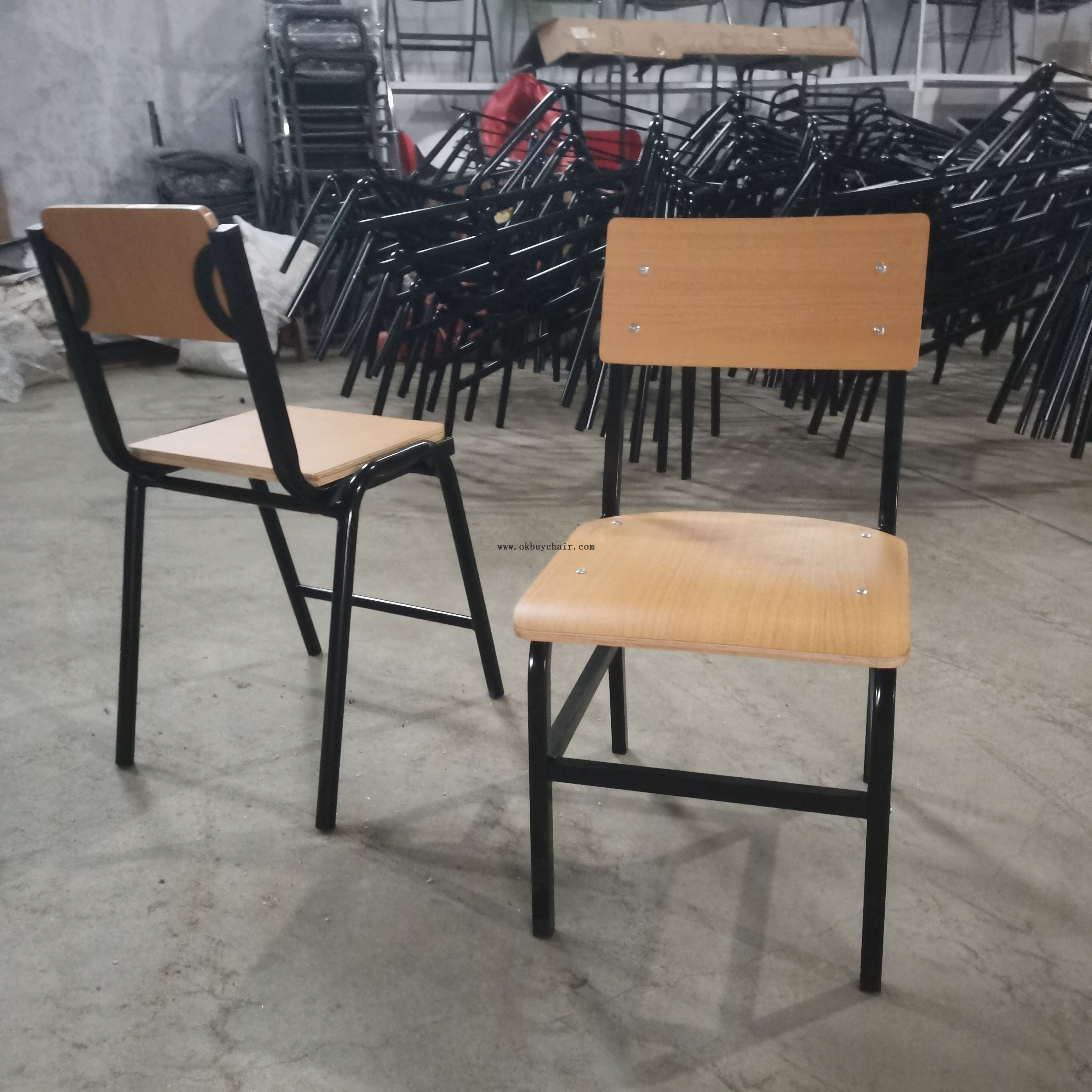 2064 Space-Saving KD Wooden Board Training Chair with 600lbs Capacity for Educational Institutions and Seminar Rooms