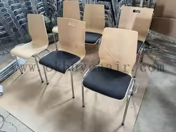 OK-2062BS Stackable Plywood Conference Chair with Fabric Cushion Seat and Back