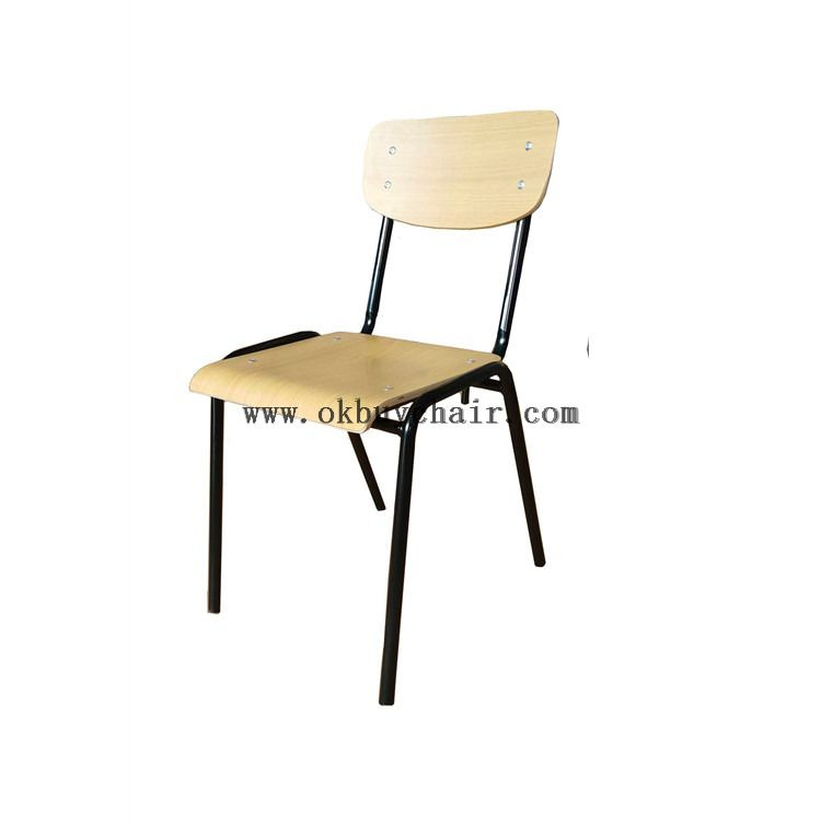 Stackable Plywood Classroom Chair with Heavy Duty Metal Frame for School and Training Room Seating