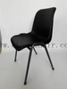 Stackable Modern Black Plastic Chair with Silvervein Powder Coated Steel Legs Restaurant Cafe Conference Commercial Chair 
