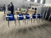 Modern Wholesale PP Plastic Training Chair with Writing Tablet Arm Metal Frame Student Classroom Lecture Desk Chair for School