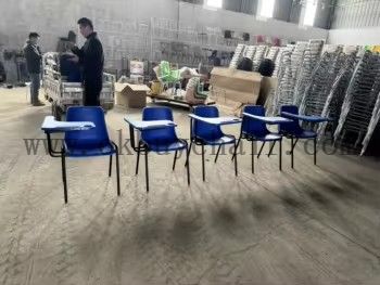 Modern Wholesale PP Plastic Training Chair with Writing Tablet Arm Metal Frame Student Classroom Lecture Desk Chair for School