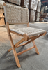 Natural Beech Wood Folding Chair with Woven Rope Seat and Back for Event Rental Conference Seating