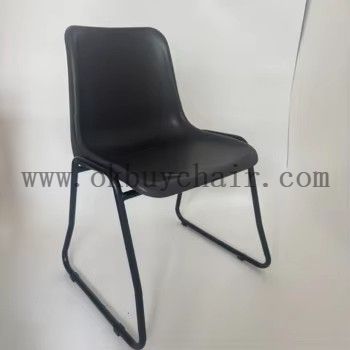 Modern Wholesale Ergonomic Sled Base Plastic Metal Chair Stackable Office Conference Training Room Visitor Chair with Chrome Legs