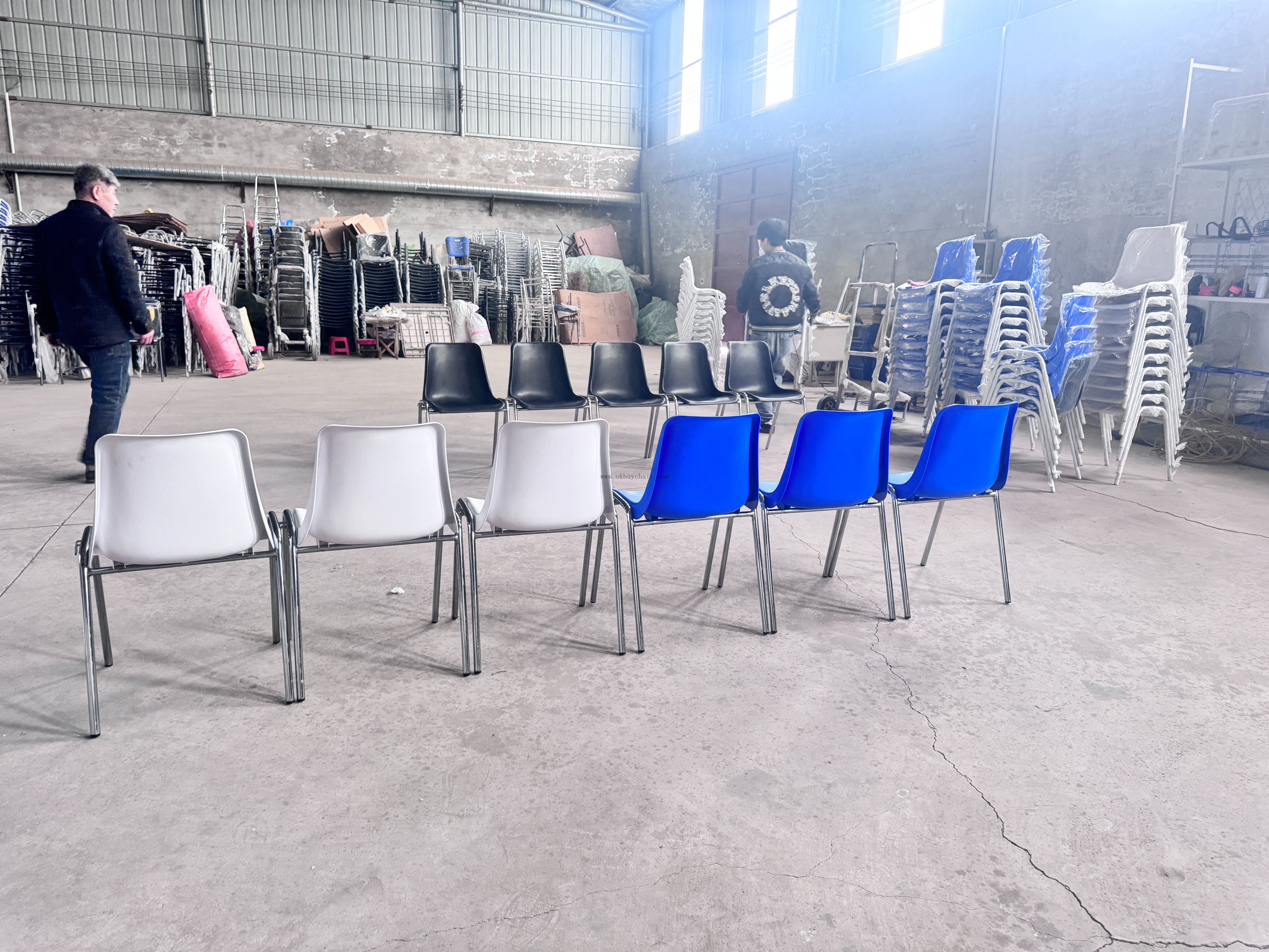 OK-505SG Stainless Steel Leg Interlock Hook Row Seating Chair for Church Events