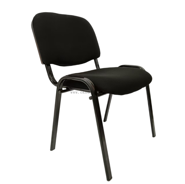 Stackable Upholstered Conference Training Chair with Black Steel Frame for Lecture Rooms and Auditoriums
