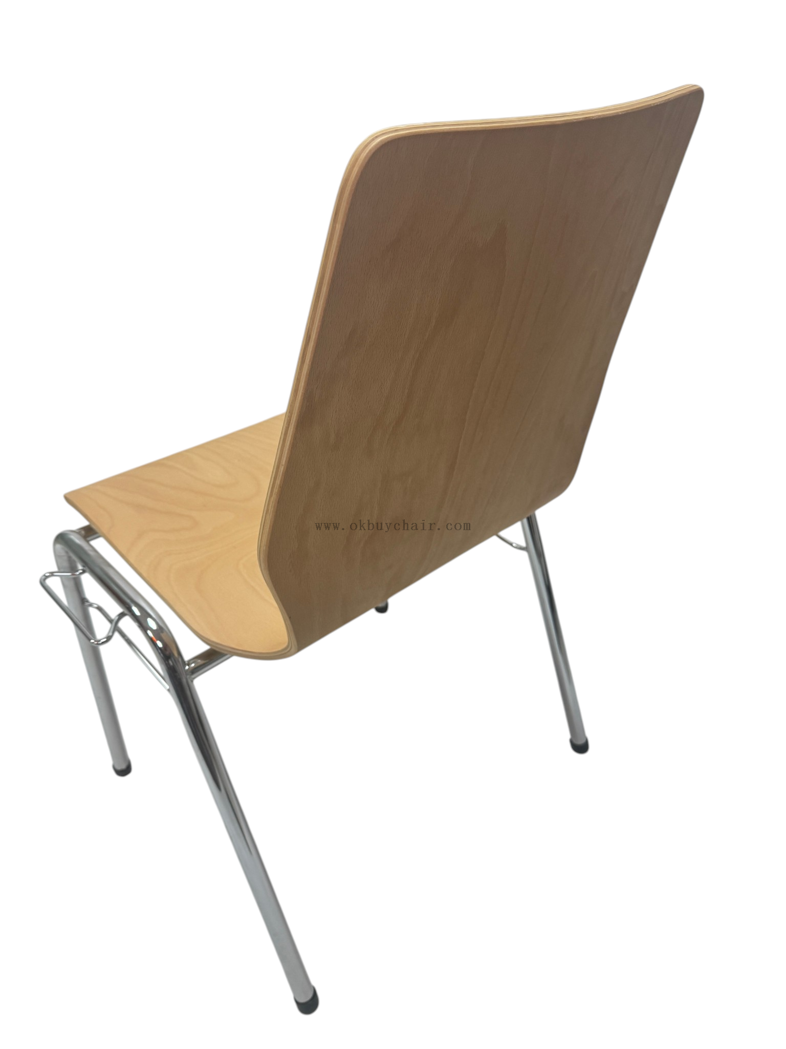OK-2062 Stackable Plywood Conference Chair with Chrome Frame and Linking Hooks