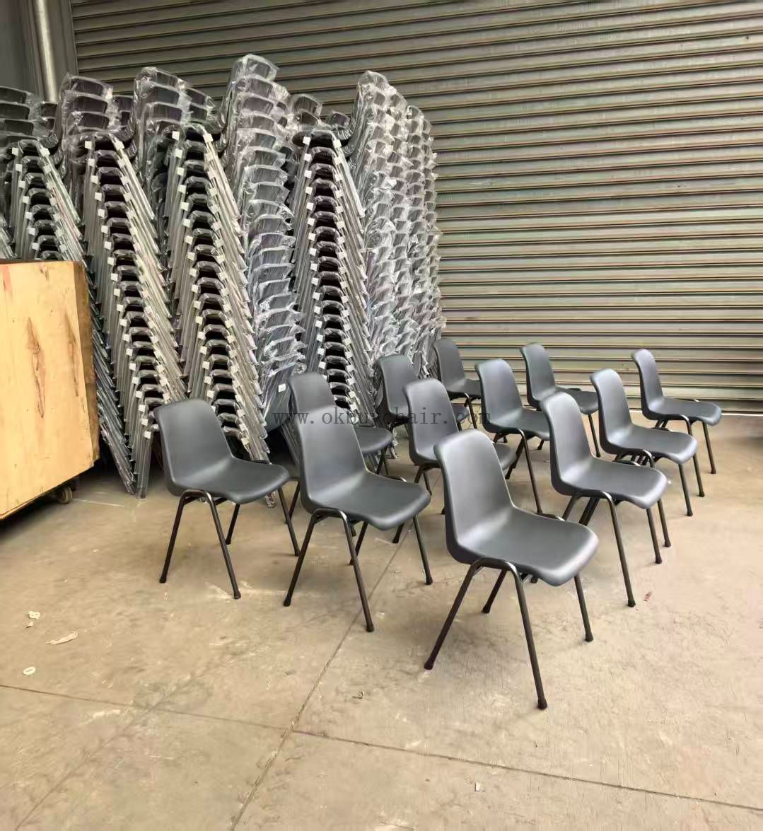 Side profile showing the stackable structure of the modern restaurant chair